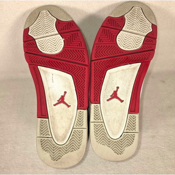 Nike Air Jordan Retro 4 308497-110 White/Red/Black Shoes Men's 8.5 Fire Red EUC - Picture 9 of 16